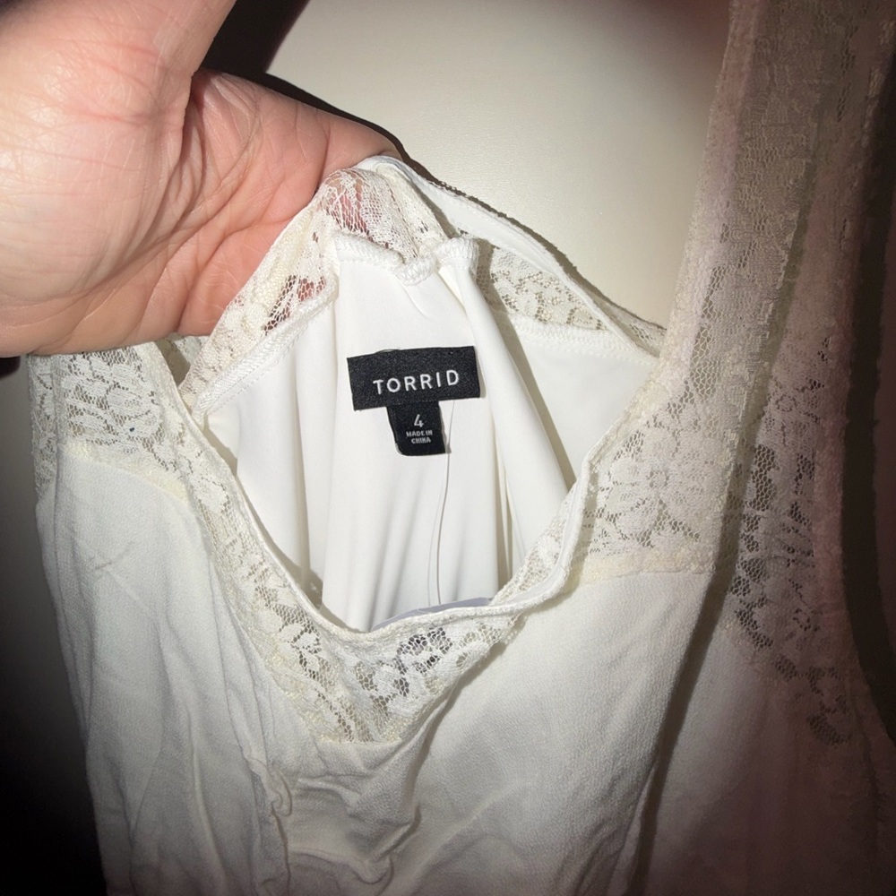 torrid Ivory Lace-Trim Maxi Dress - Picture 3 of 3